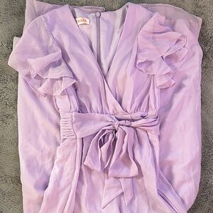 JJs House Lavender Ruffled Chiffon Jumpsuit